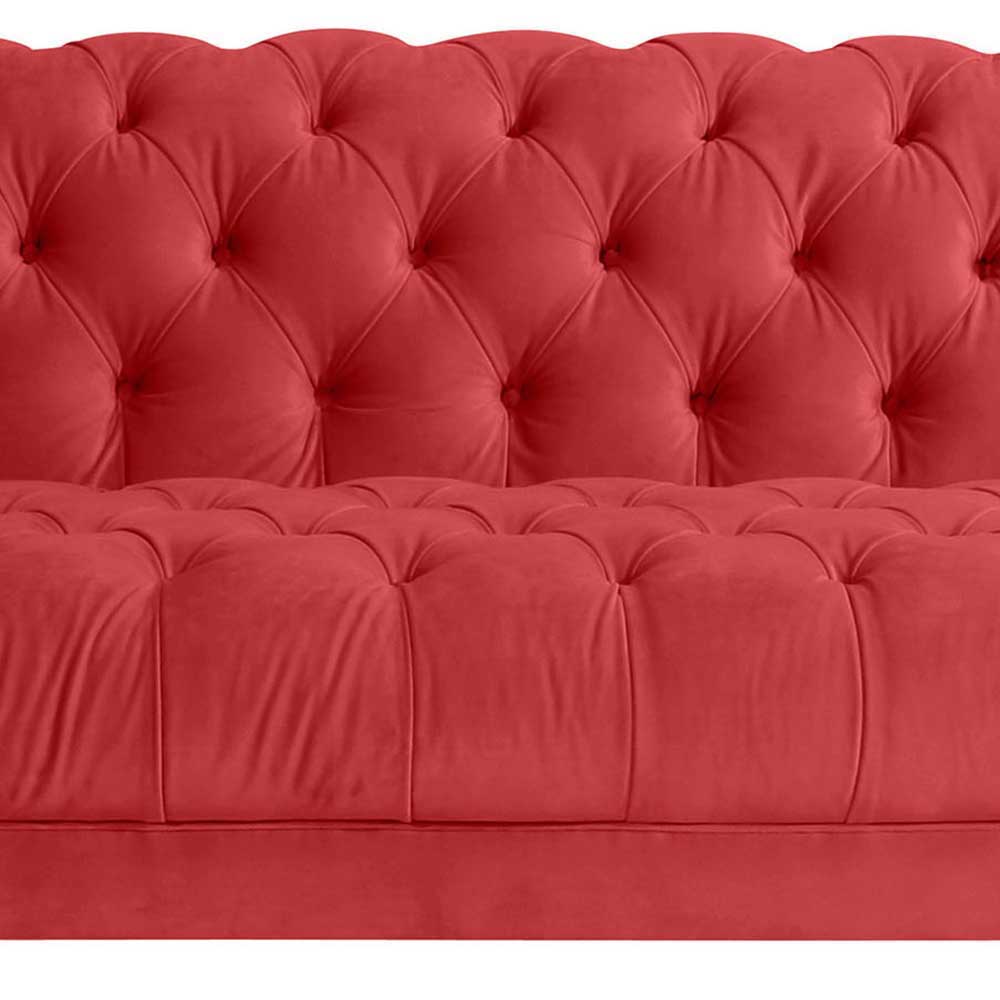 Roter XL Sessel Akper mit Samtvelours Bezug im Barockstil