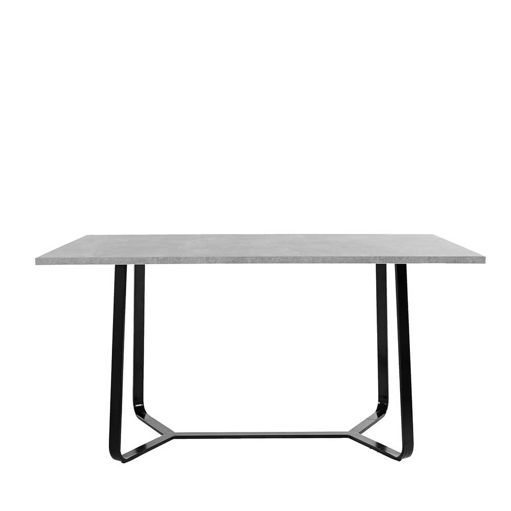 Tisch Esszimmer modern Maxima im Industrie und Loft Stil - Beton Grau und Schwarz