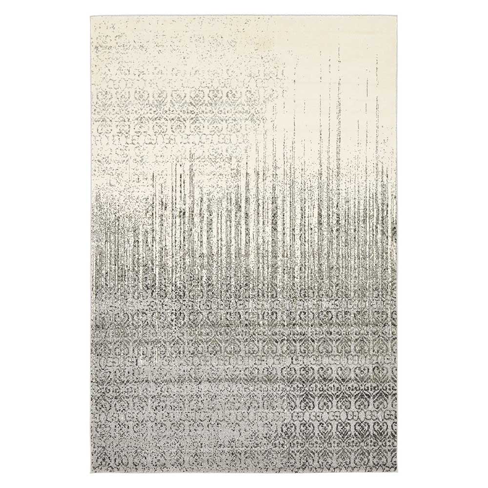 Moderner Teppich Belfi in Grau und Cremeweiß - Kurzflor