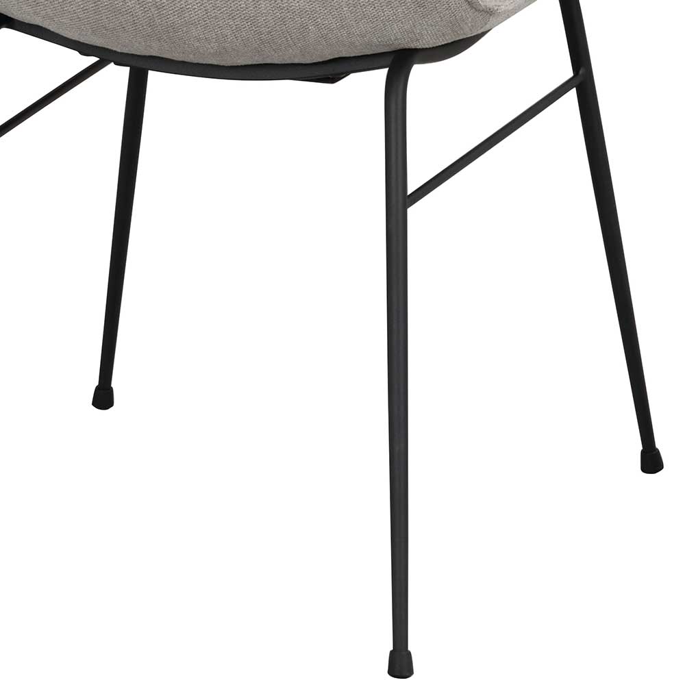 Graue Esstisch Stühle Setians aus Webstoff mit Gestell aus Metall (2er Set)