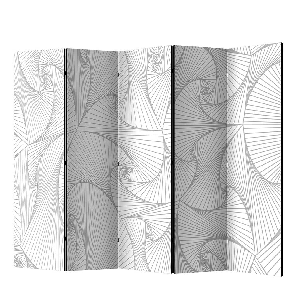 Paravent Ramora im Skandi Design in Weiß und Grau