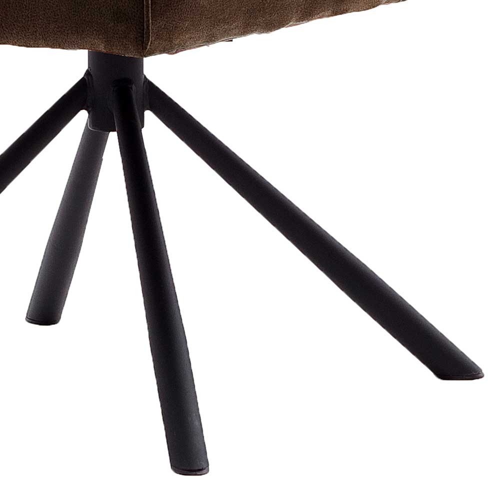 Drehbare Esstisch Stühle Lavenzian in Hellbraun mit hoher Lehne (2er Set)