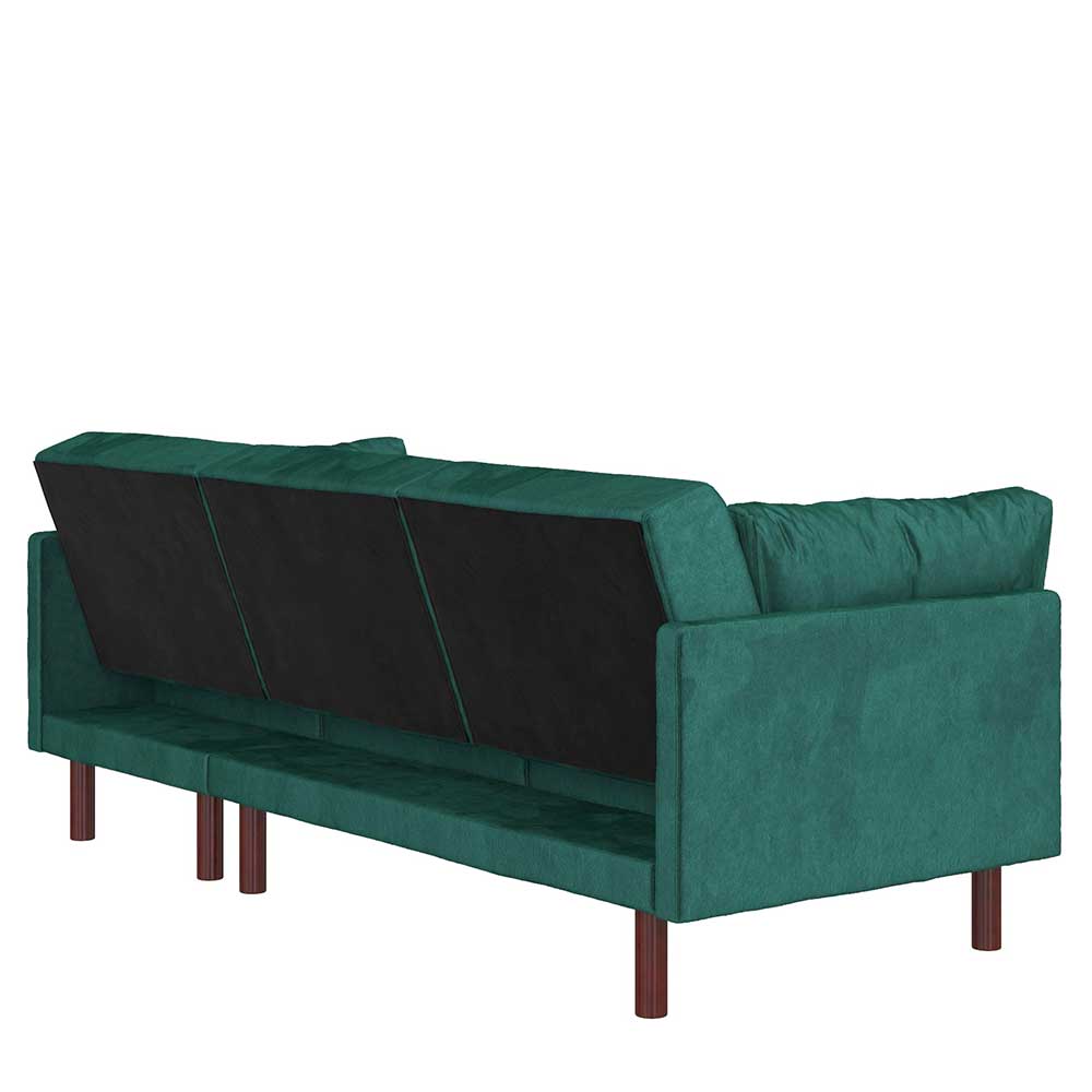 Grüne Samt Couch Ecke Bakaras in modernem Design 204 cm breit