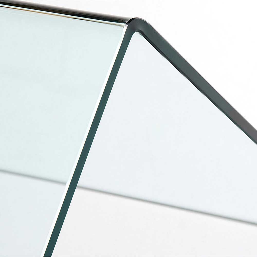 Glas Schreibtisch Agosta aus Spiegelglas 125 cm breit