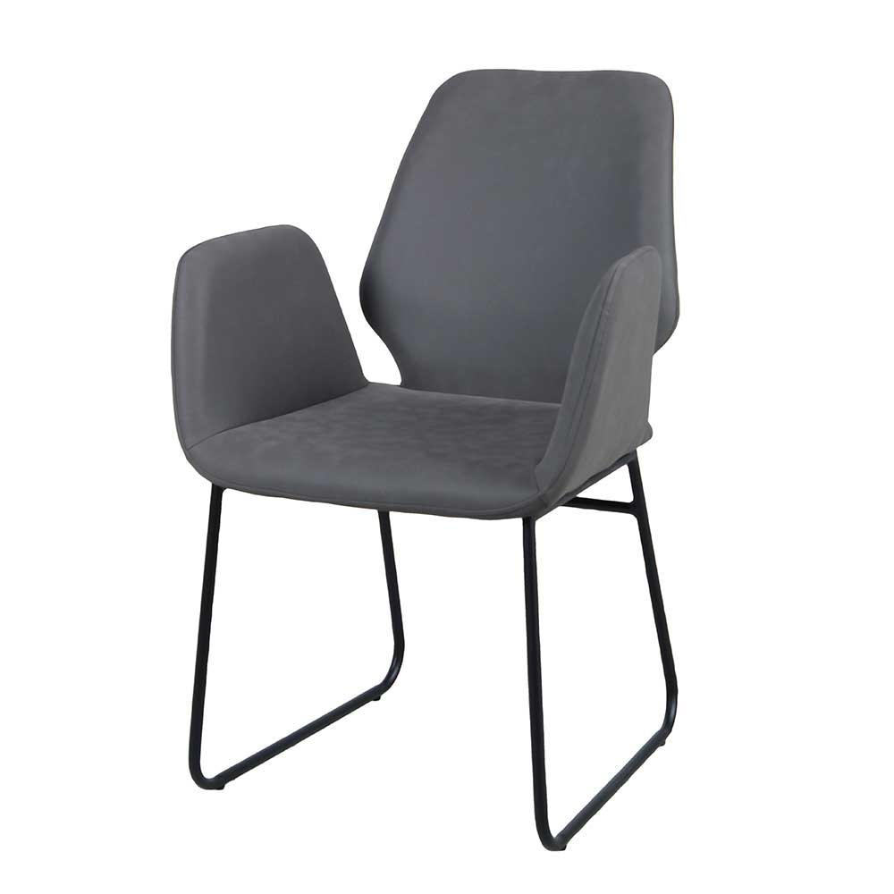 Esszimmergarnitur Vulcanos mit modernen Stühlen Bezug Kunstwildleder (fünfteilig)