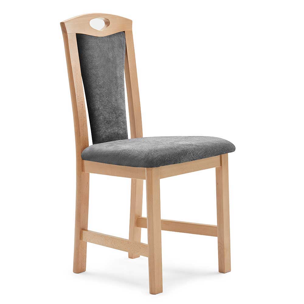 Wildeiche Stühle James mit hoher Lehne 49 cm Sitzhöhe (2er Set)
