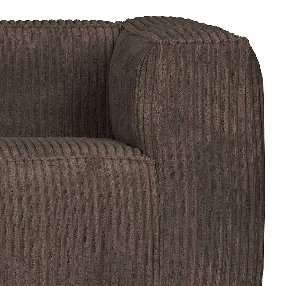 Dreisitzer Couch Locardos in Schlammfarben mit Breitcord Bezug