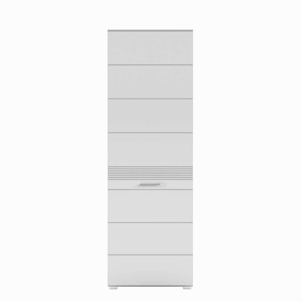 Garderobenkombination Patros in Weiß Hochglanz 190 cm hoch (fünfteilig)