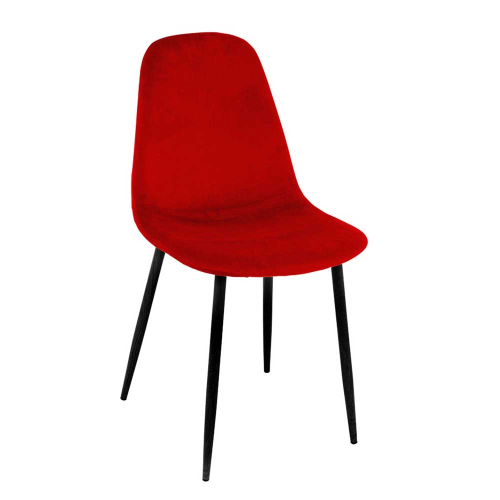 Skandi Design Schalenstühle Diaria in Rot und Schwarz (4er Set)