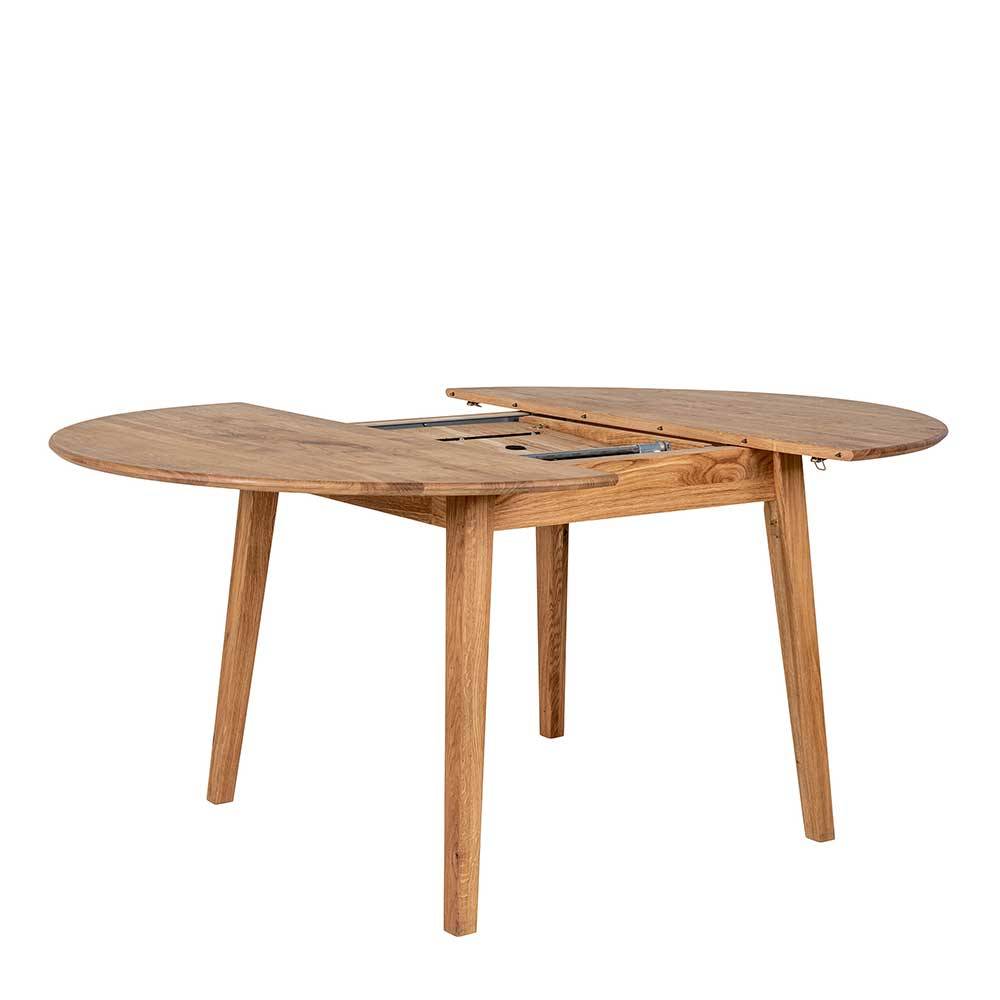 Tisch mit Mittelauszug Clear aus Eiche Massivholz im Skandi Design