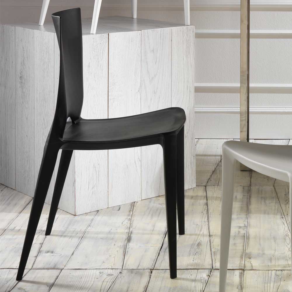 Stuhl Presto in Schwarz aus Kunststoff (4er Set)