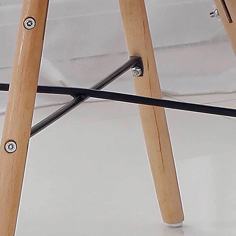Retro Armlehnstuhl Nomati in Weiß Kunststoff mit vier massiven Stuhlbeinen (Set)