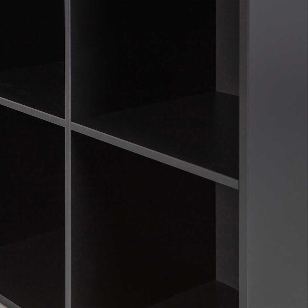 Schwarzes Regal Melissa mit vier Fächern 81x81x35 cm