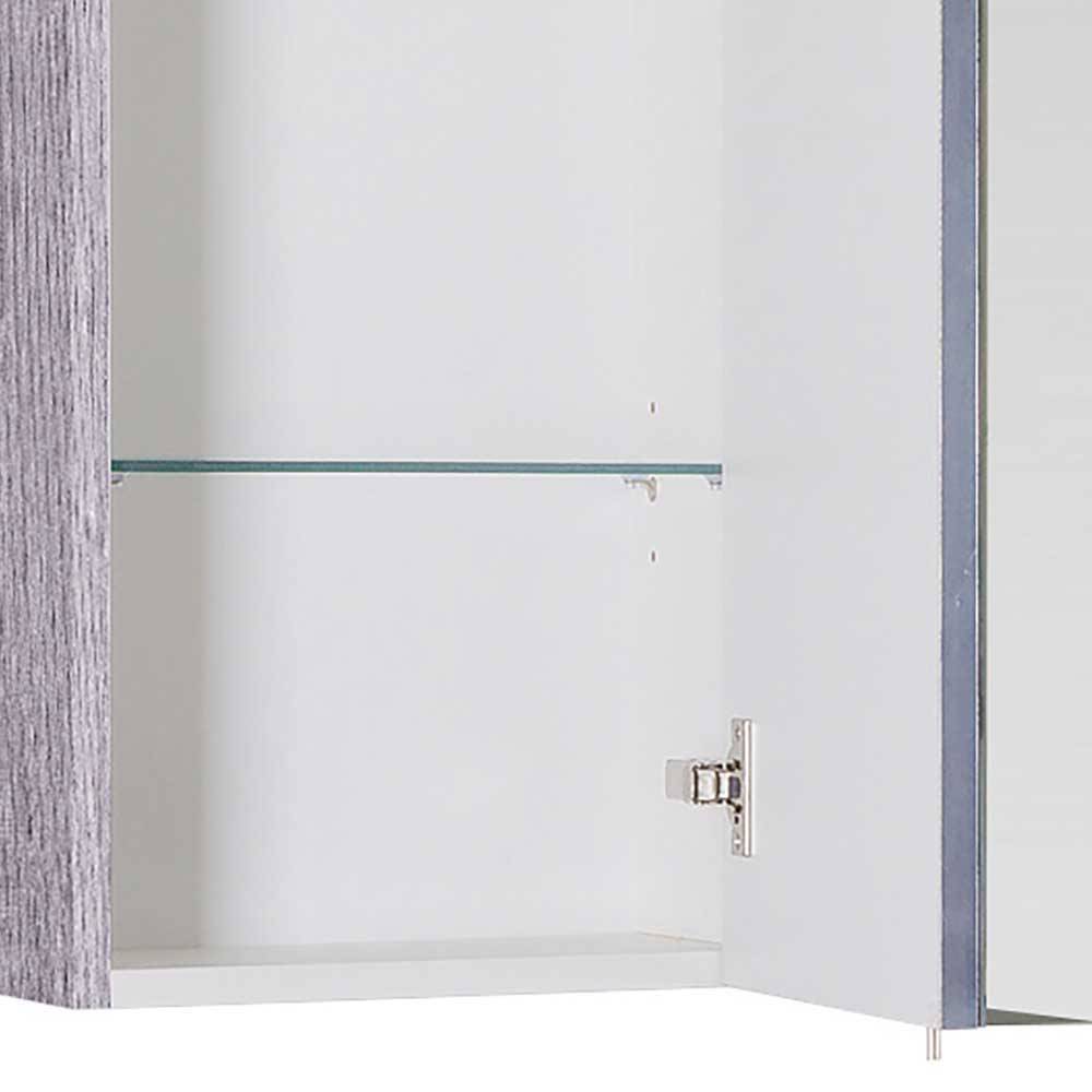 Waschplatz mit Spiegelschrank Eddi in modernem Design 48 cm tief (zweiteilig)