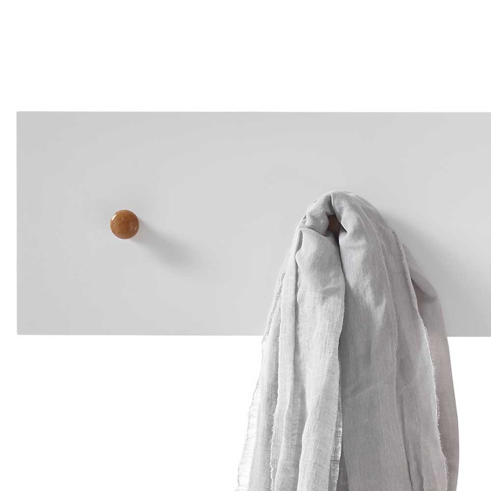 Garderobenhaken Neptun in Weiß und Asteiche im Skandi Design