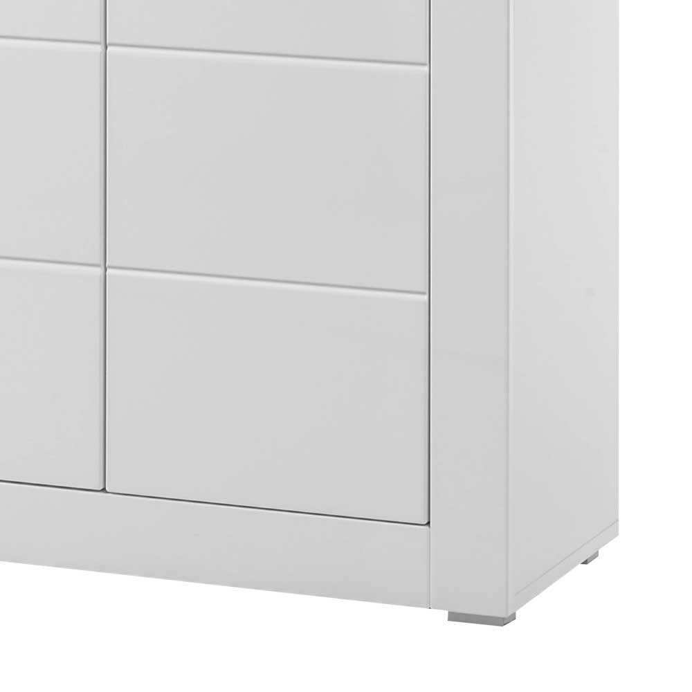 Wohnzimmerschrank Triango in Weiß Hochglanz 100 cm breit