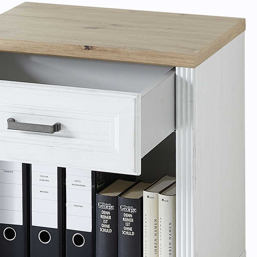Schreibtischrollcontainer Morelia Landhaus Stil mit einer Schublade