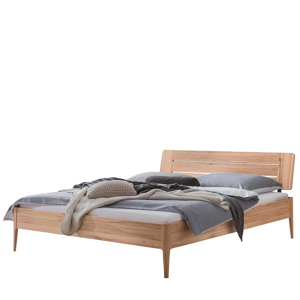 Wildbuche Doppelbett Piava aus Massivholz in modernem Design