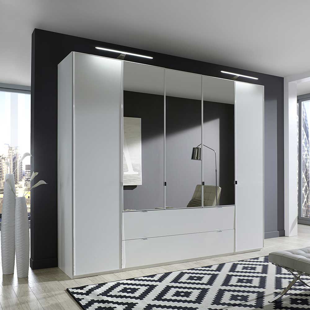Schlafzimmerschrank Bilbao in Weiß mit Spiegeltüren 250 cm breit