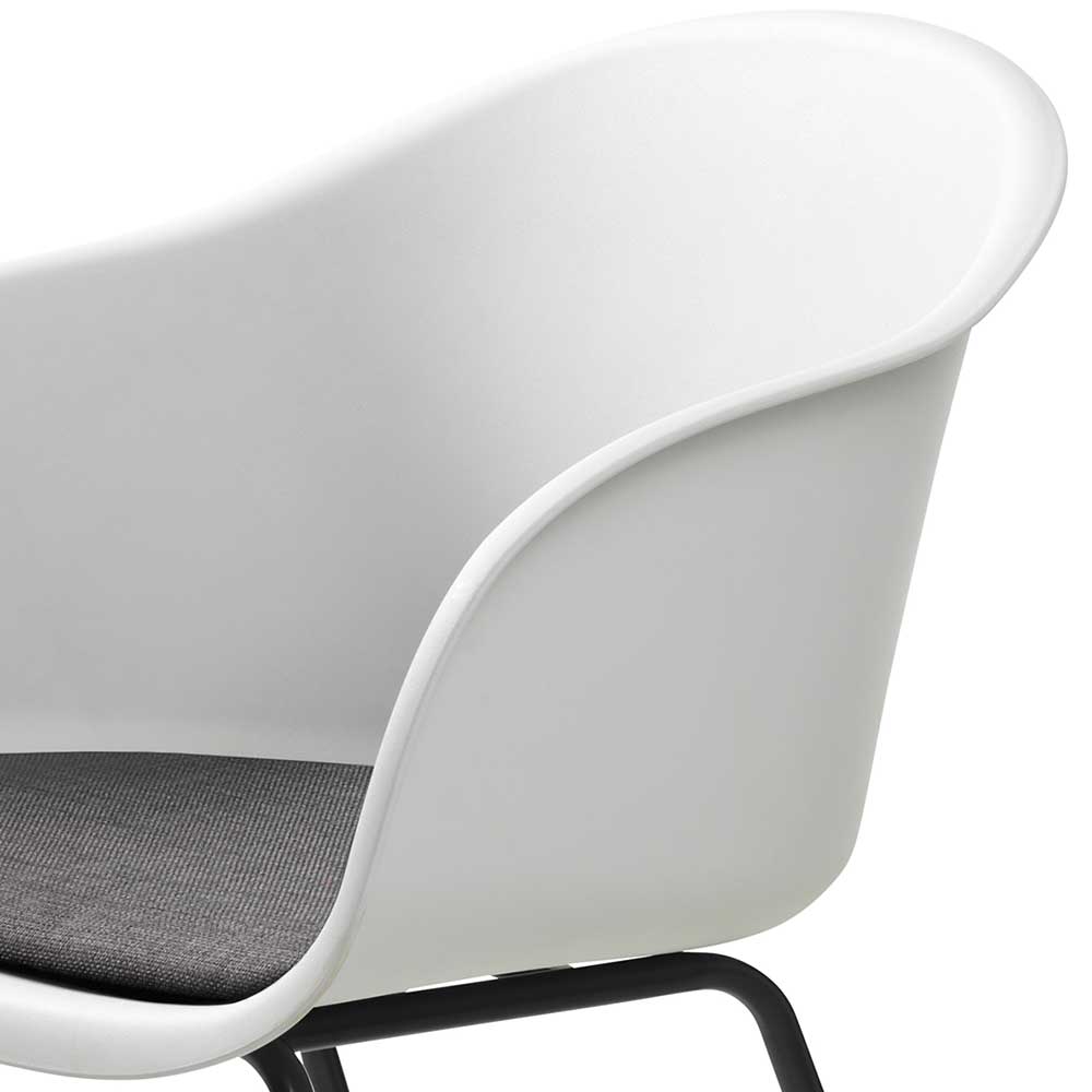 Esszimmerstühle Barret in Weiß und Schwarz aus Kunststoff und Metall (2er Set)