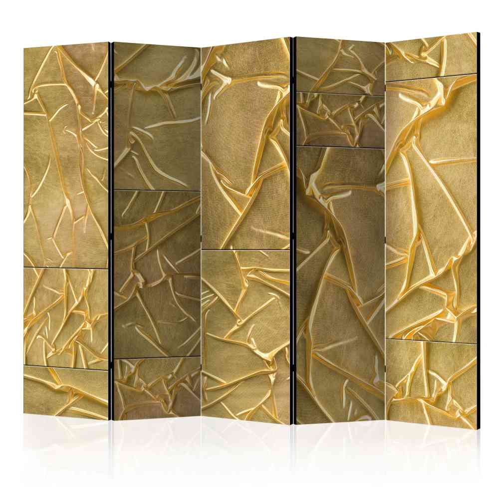 Raumteiler Paravent Kaldes in Goldfolien Optik 225 cm breit