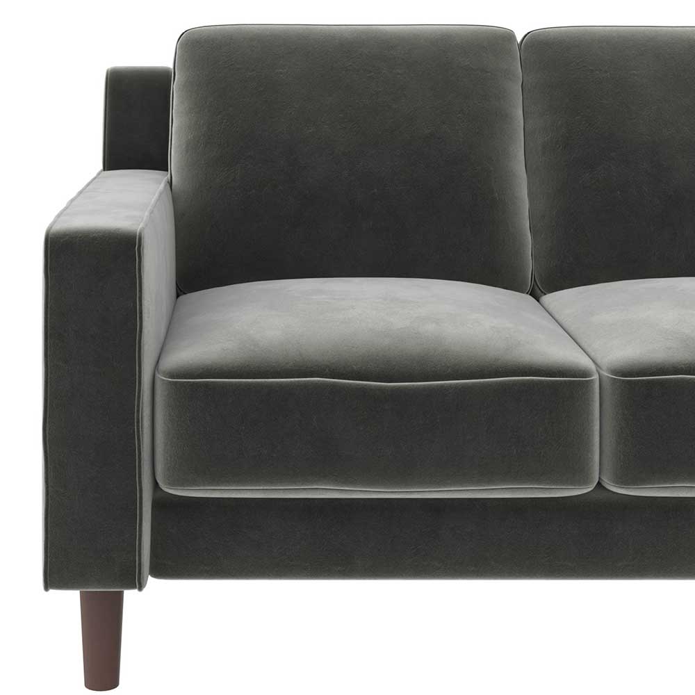 Graues Samt Sofa Viestas mit zwei Sitzplätzen 140 cm breit