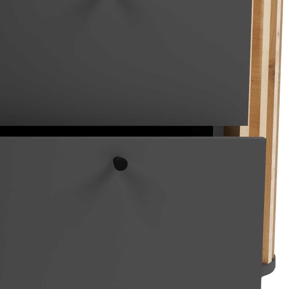 Modernes Esszimmersideboard Atjada in Grau und Wildeichefarben
