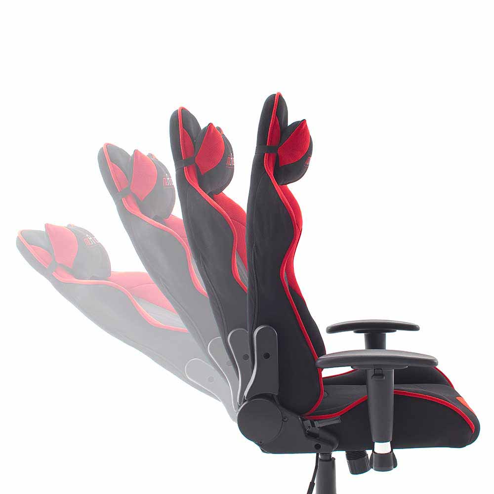 Racer Schreibtischstuhl Syrata in Schwarz Rot ergonomisch verstellbar