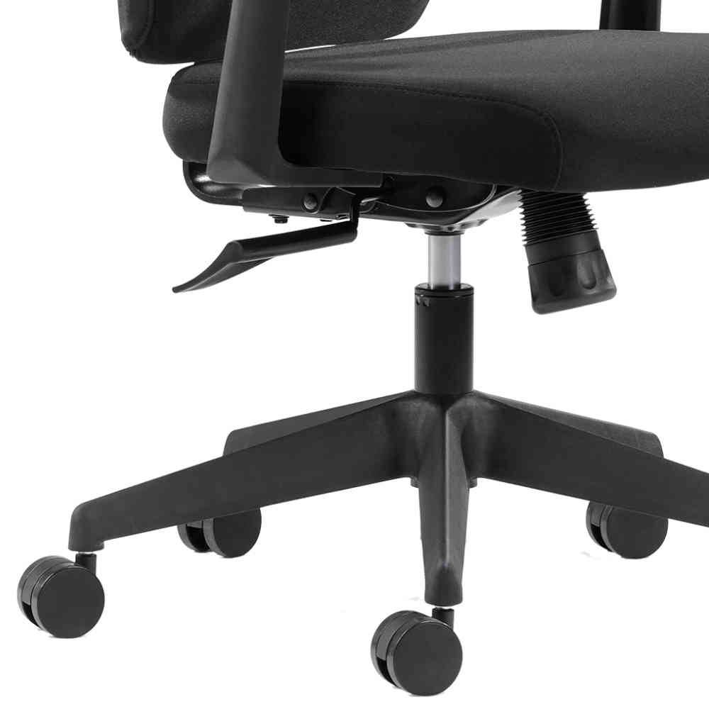 Schwarzer Schreibtischdrehstuhl Louice mit Armlehnen - höhenverstellbar