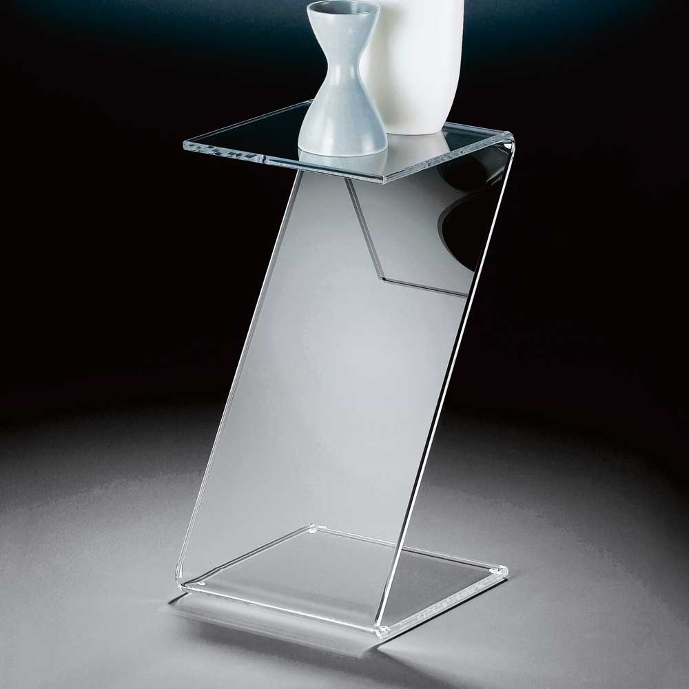Glas Beistelltisch Rogeria in Z Form modern