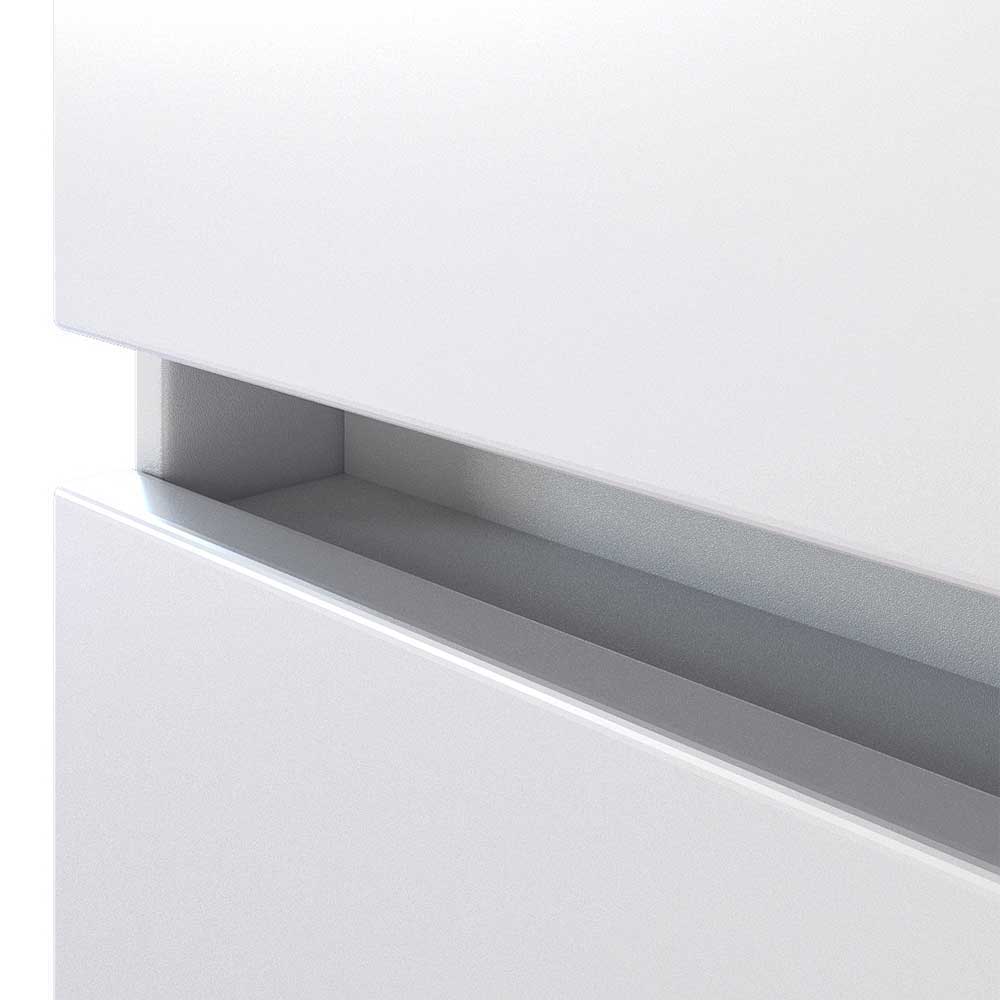 Weißes Badezimmer Einrichtung Set Daralos mit LED Beleuchtung (vierteilig)