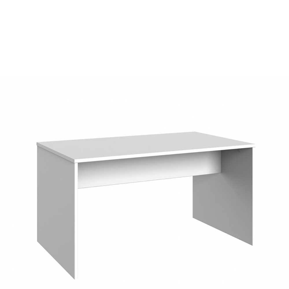 Weißer Schreibtisch Beath mit Wangen Gestell 140 cm breit