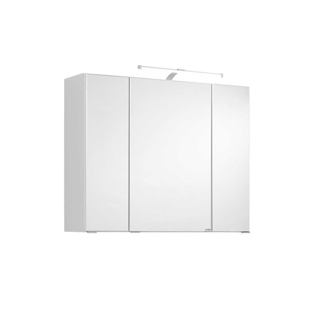 Badezimmer Set Lectrio in Hochglanz Weiß mit LED Beleuchtung (vierteilig)