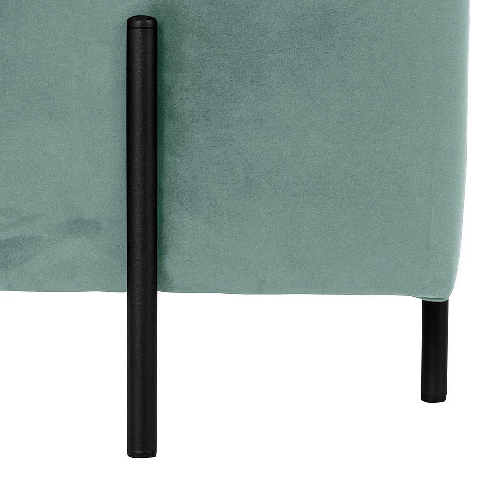 Samt Polsterhocker Napolia in Graugrün - modernes Design