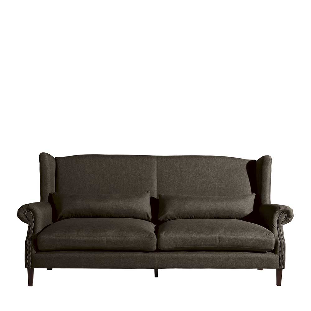 Braune Dreisitzer Couch Jialetto im Vintage Look 234 cm breit