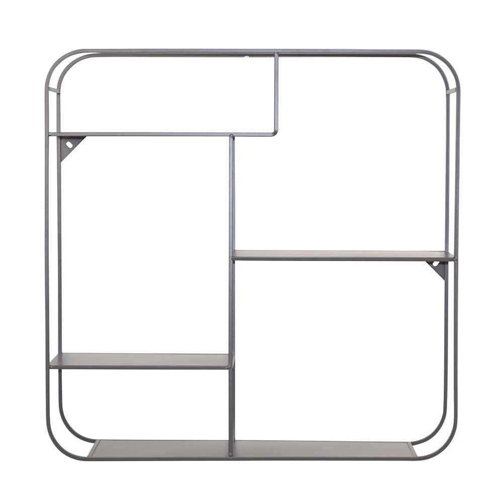 Quadratisches Regal Endrov aus Metall in Grau zur Wandmontage