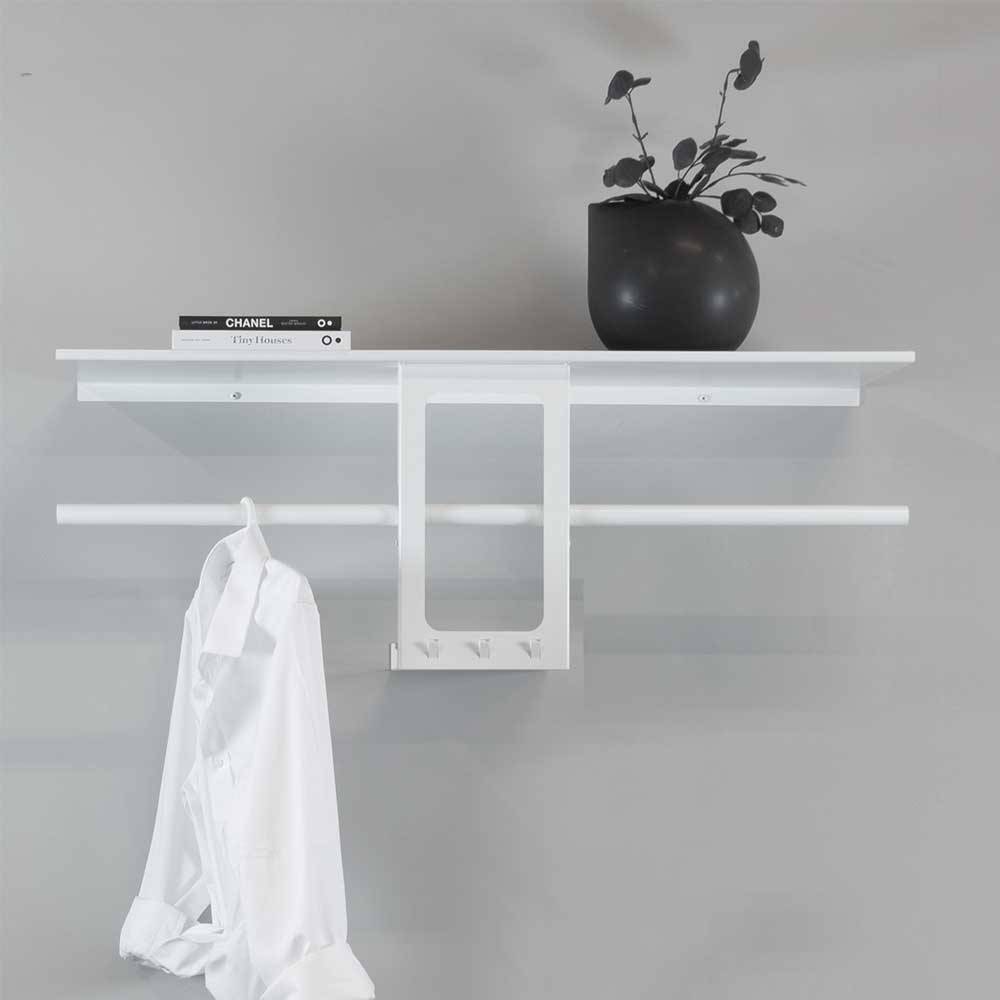 Skandi Design Hängegarderobe Kengoo in Weiß aus Stahl