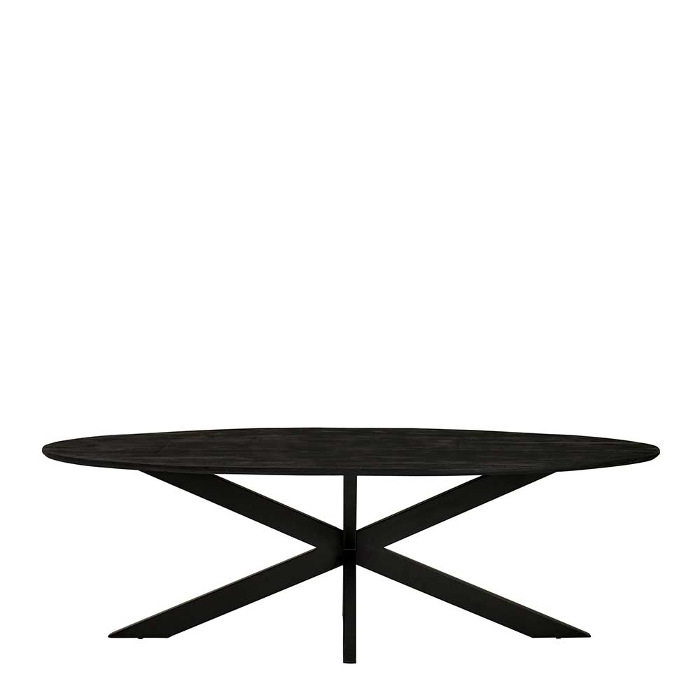 Ovaler Esszimmer Tisch Pilacus in Schwarz mit Spider Gestell