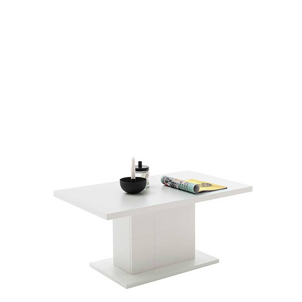 Weißer Wohnzimmer Tisch Barat 100 cm breit und 45 cm hoch
