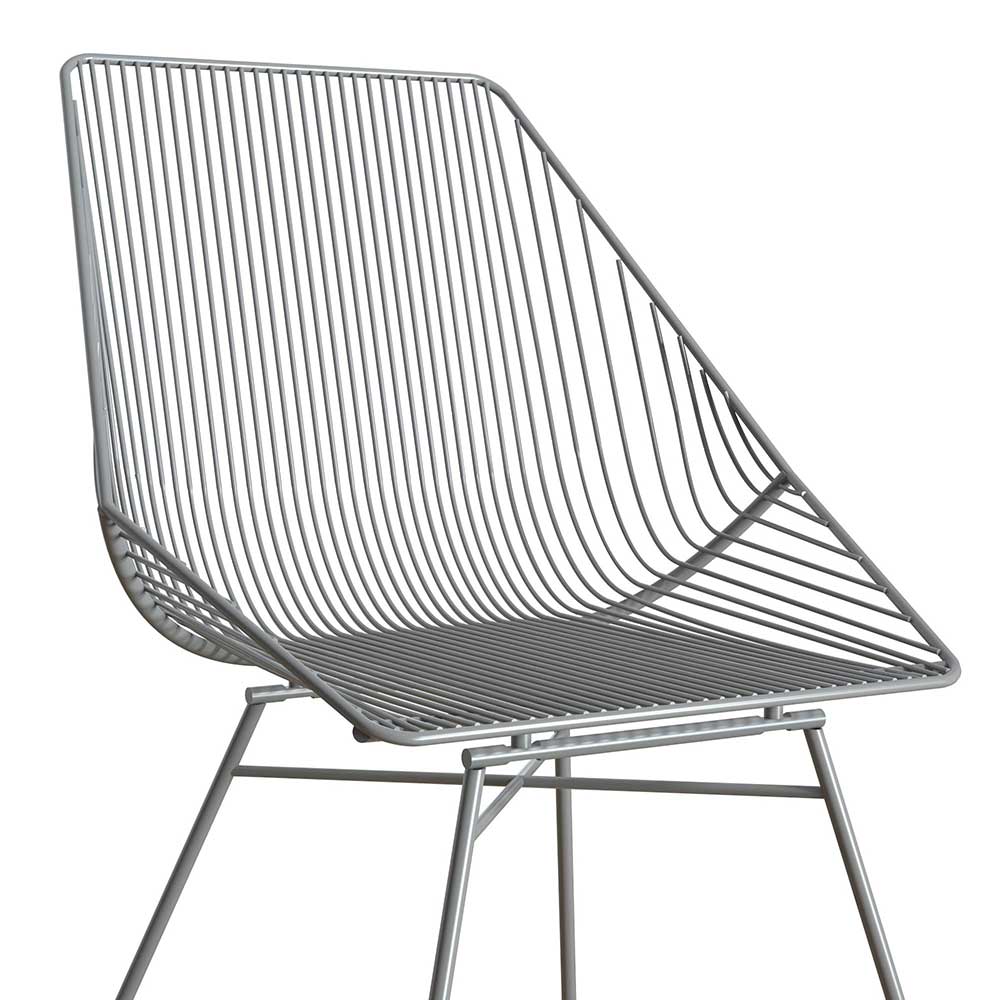 Grauer Metall Stuhl Sibetta in modernem Design mit Bügelgestell