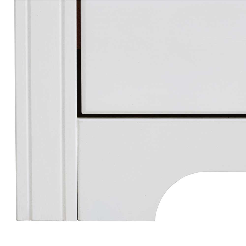 Landhaus Stil Holzbett Sadanos in Weiß aus Kiefer Massivholz (dreiteilig)