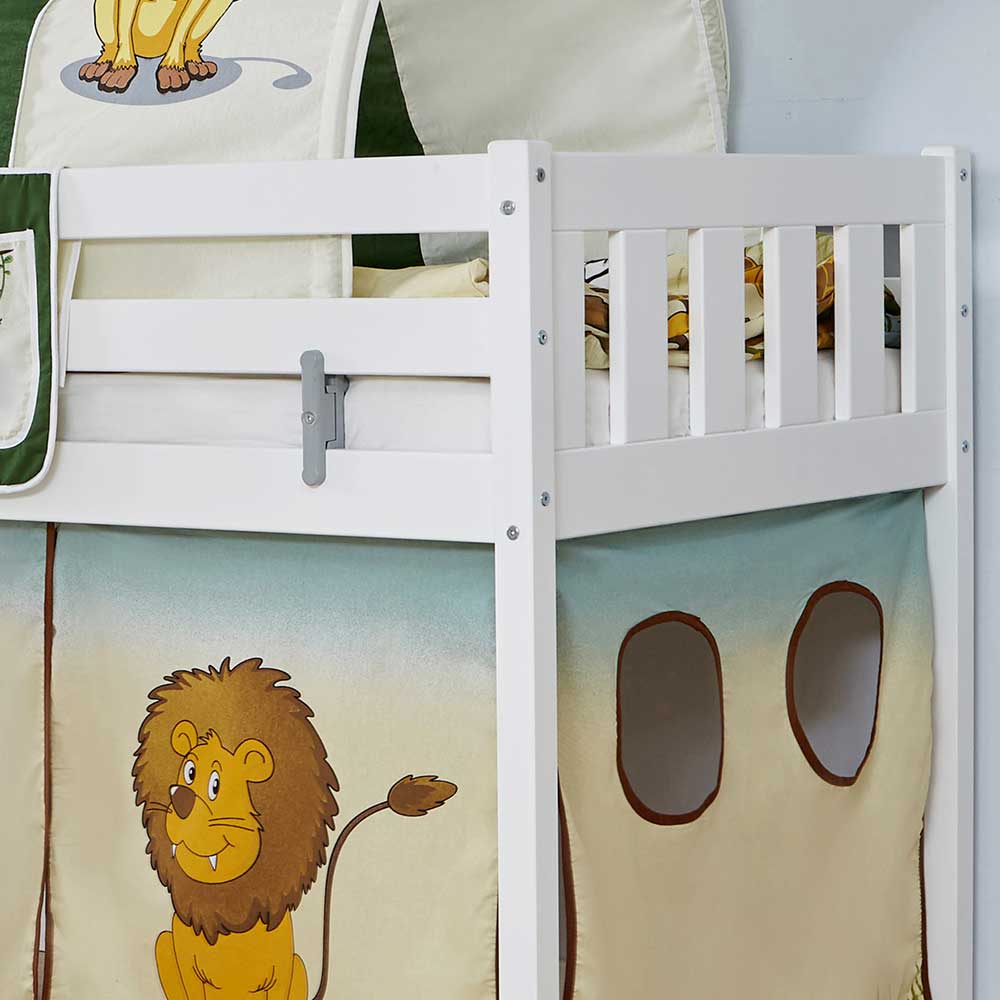 Kinder Rutschbett Fagnetta mit Tunnel und Vorhang im Zoo Design und Leiter