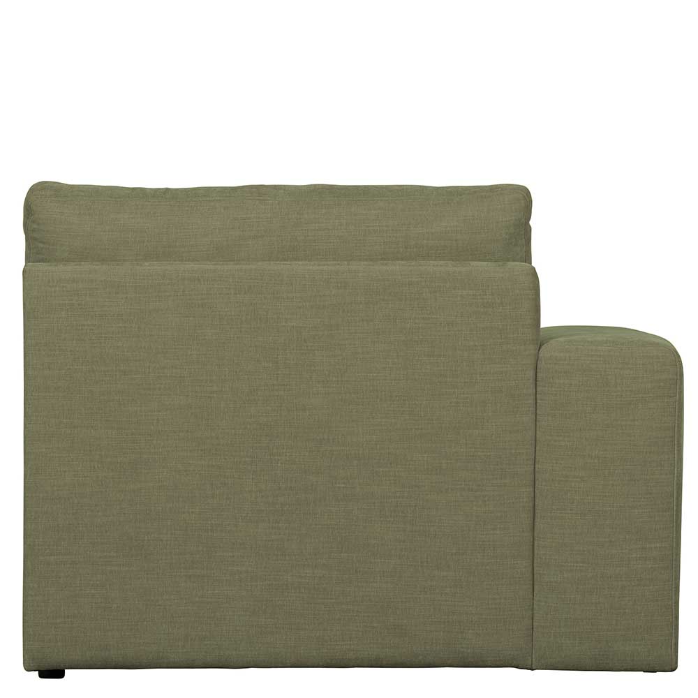 Couch Element mit Armlehne links Karyon in Graugrün - Modulsofa