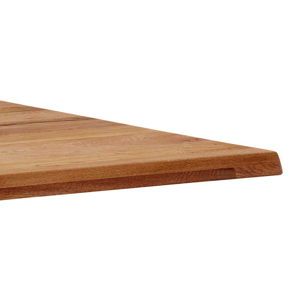 Baumkanten Küchen Tisch Betrac aus Zerreiche Massivholz geölt und Metall