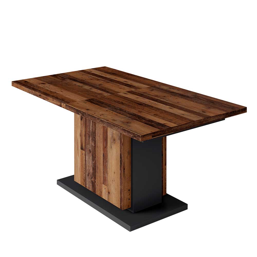 Tisch Esszimmer Offaly in Holz Antik Optik und Anthrazit