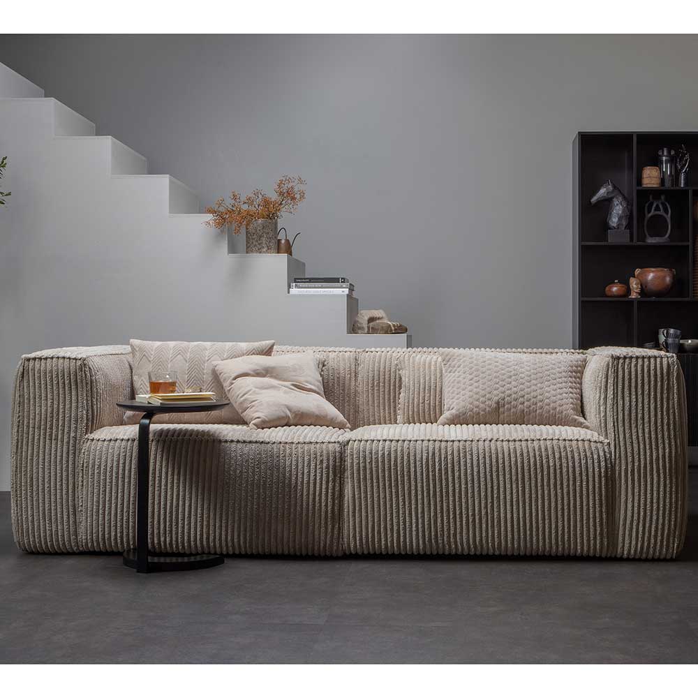 Breitcord Sofa Kurtinia in Beige mit 66 cm Sitztiefe
