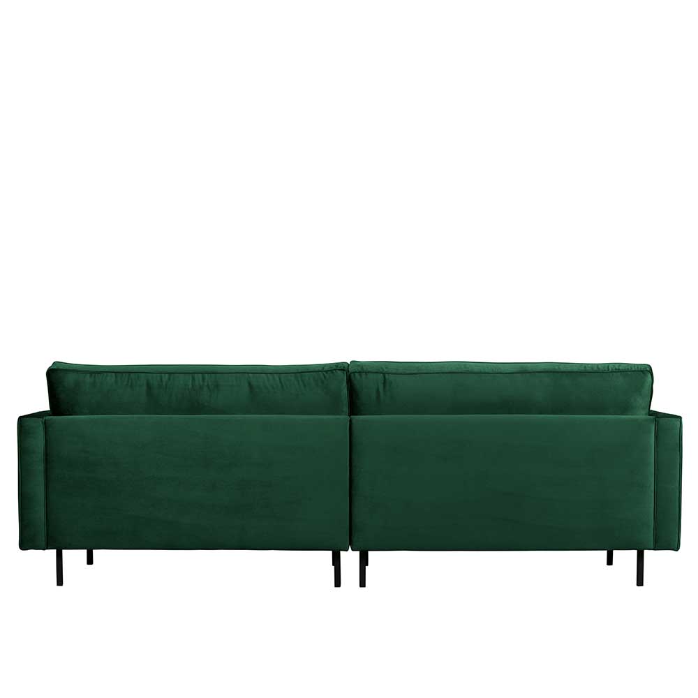 Samt Retro Couch Vagonna in Grün 275 cm breit
