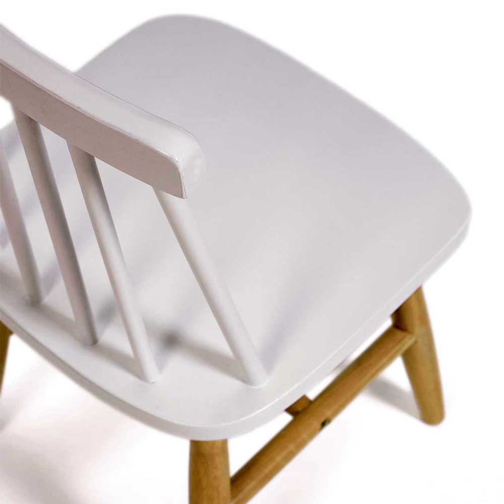 Kinderstühle Coscana in Weiß und Holz Naturfarben 31 cm Sitzhöhe (2er Set)