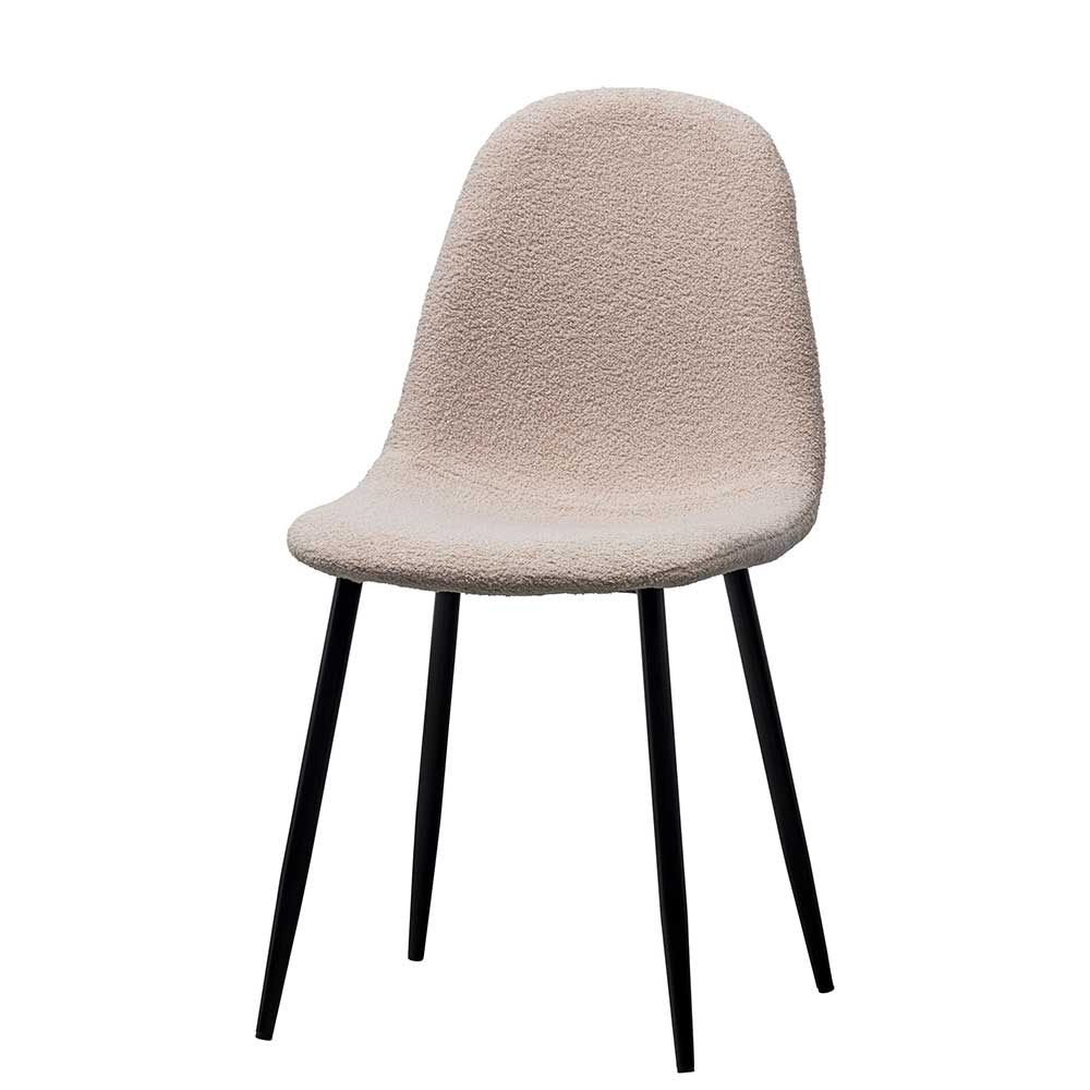 Esstisch Stühle Clorina aus Webplüsch mit Gestell aus Metall (2er Set)
