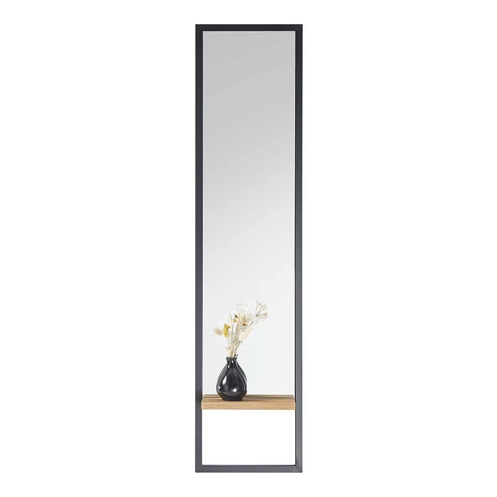Garderoben Spiegel Montpa mit Metallrahmen und Ablage